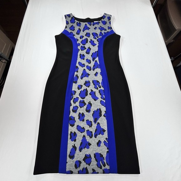 Joseph Ribkoff Dresses & Skirts - NEW Joseph Ribkoff Dress Womens Size 10 Black Blue Tiger Sleeveless Career $198